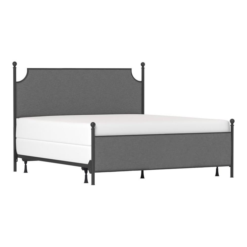 Hillsdale McArthur Transitional Metal/Fabric King Bed in Bla