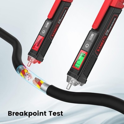 KAIWEETS Voltage Tester/Non-Contact Tester with Signal HT100s, Red - NEW