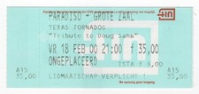 Texas Tornados Doug Sahm Tribute 2/18/00 Amsterdam Netherlands Ticket Stub!