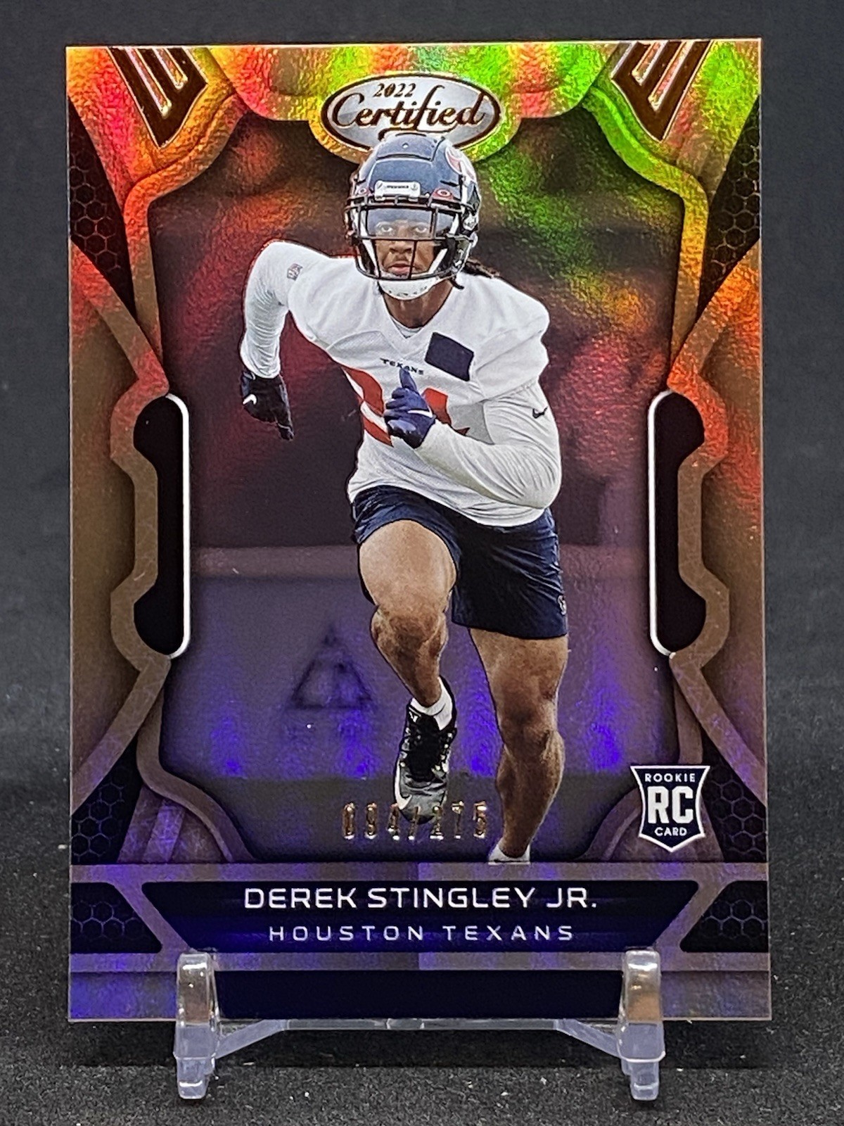 DEREK STINGLEY JR. 2022 CERTIFIED ROOKIE BRONZE MIRROR TEXANS RC /275