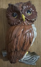 Vintage Ceramic Owl Wall Plaque 10.5