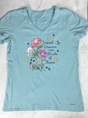 Womens Life Is Good Crusher Tee  Sweet Dreams Are Made Of These  T Shirt M 0233
