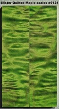 Nice Stabilized Green Blister Maple knife scales 9121, 6 9/16 x 1 3/4 x 7/16"