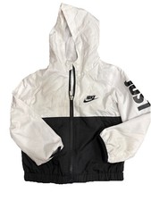 Nike Windbreaker Jacket Youth Size 2T - White with Black Just Do It