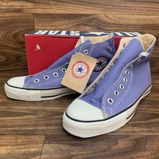 Deadstock Vtg 90's Converse All Star Hi Color Blue Wht 13814 Made in USA Men Us8