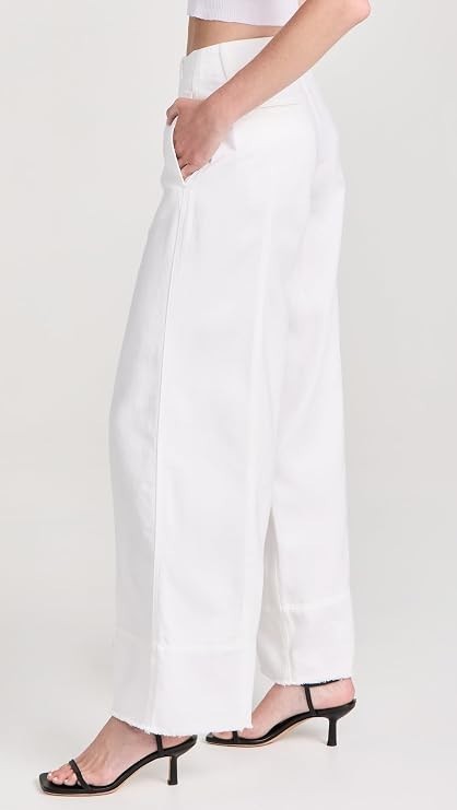 "Rag & Bone 28 Featherweight Arianna Wide Leg Palazzo Ankle Jeans White 31\" x 28\""