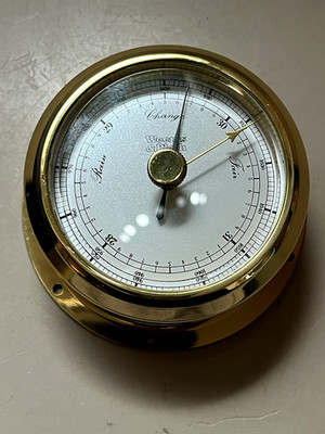 WEEMS & PLATH Brass Barometer with Treaded Lens Ring Made in GERMANY
