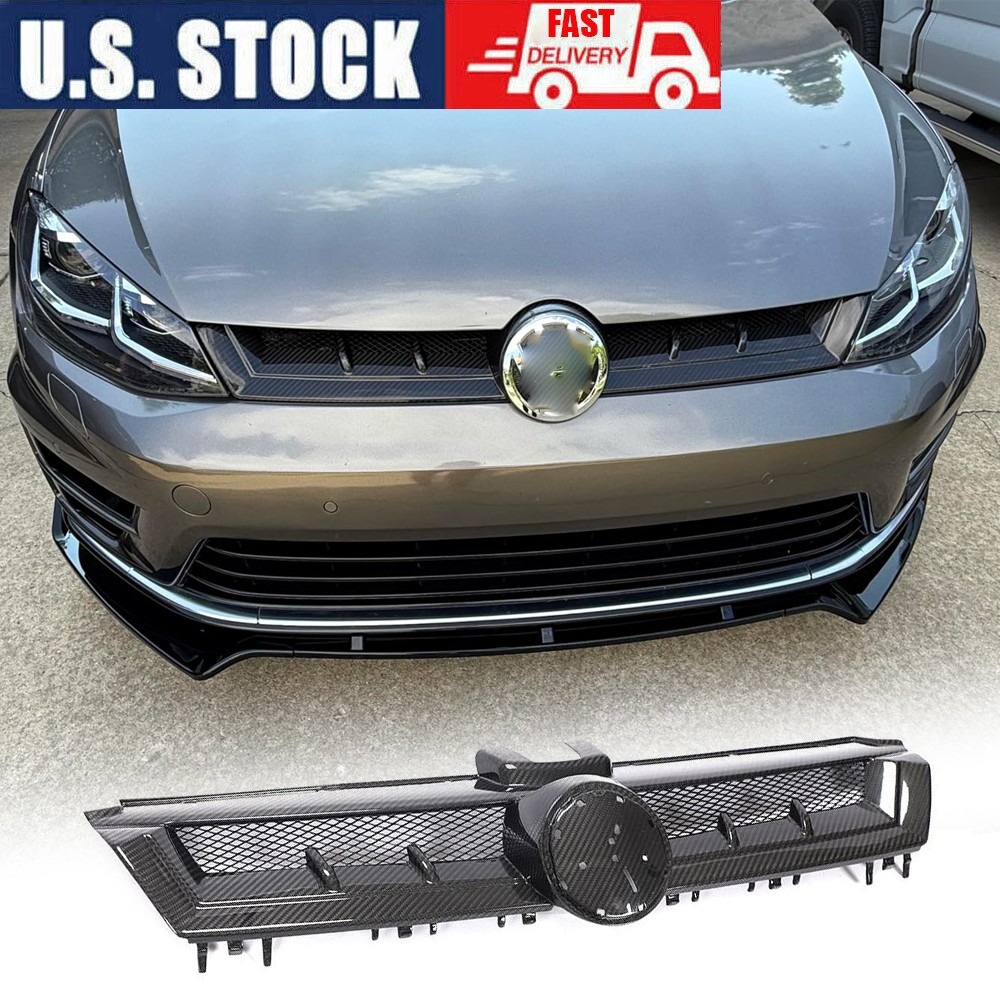 Fit For VW Golf 7 MK7 VII GTI R 14-17 DRY CARBON Front Hood Grille