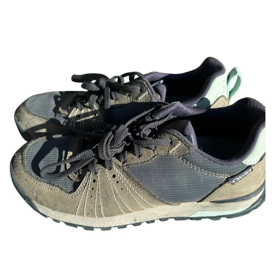 OBoz Bozeman Approach Hiking Shoes Sneakers Size 6 Athletic Gray Teal Outdoors - Image 4 of 4
