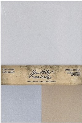 Tim Holtz Idea-ology TH94315 Kraft-Stock Pad 6x9 Sparkle Classic