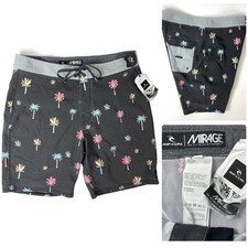 Rip Curl Mirage Mens Swim Trunks size 32 Neon Palms Ultimate Board Shorts