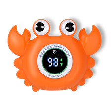 Baby Bathtub Thermometer with LED Display Screen Orange Crab Toy-2-In-1  Color