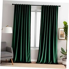 Velvet Curtains for Living Room 52" W x 52"W x 96"L Pack of 2 Emerald Green