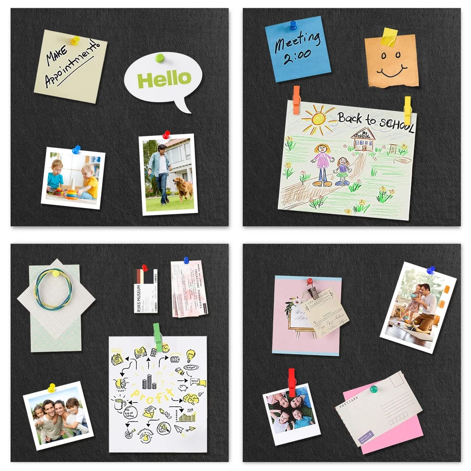 Black Cork Bulletin Board 12x12, 1/2 Thick Felt Cork Board Tiles 12 Pack, Sma... - Image 4 of 4