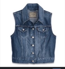 Levi s Strauss denim button up collared jean vest - juniors L