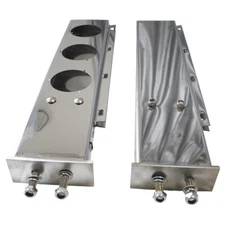 A Pair 30" Spring Loaded Mud Flap Hangers with 4" Light Cutouts for Semi Trucks