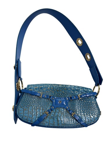 MANC Lilith Tasche in Blau Kroko