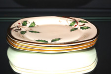 Set of Three Square Salad Plates In Lenox Holiday Nouveau Gold China USA
