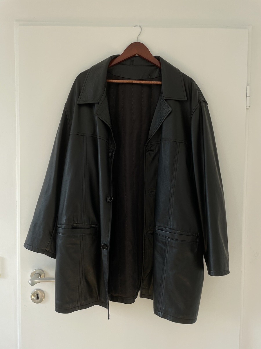 Giacca pelle nera oversize Giorgio Valenti vintage anni 90 taglia 52  Balenciag