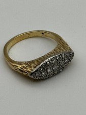 14k Gold and Diamond Cluster Ring, Size 11