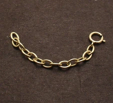 Oval Cable Chain 4 Bracelet Necklace Extender Lock Clasp Real 14K Yellow Gold