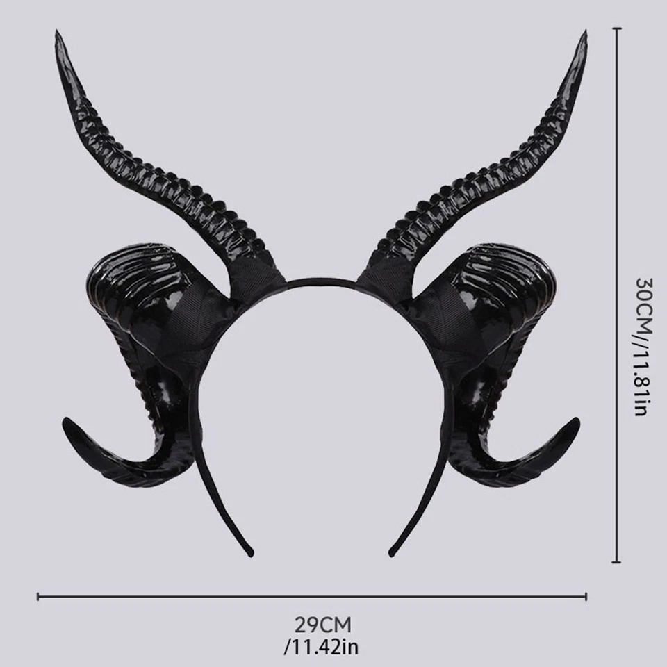 Devil Ox Horn Hairband Women Halloween Sheep Horns Headband Cosplay Headband - image 2 of 4