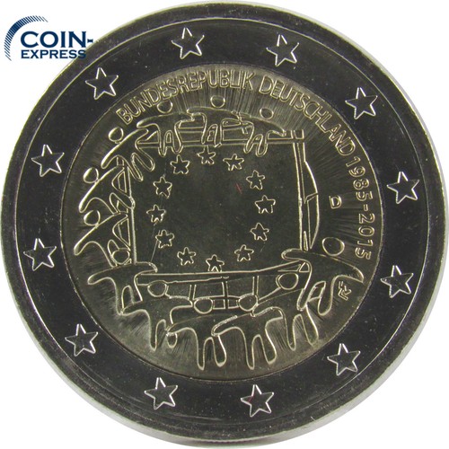 *** 2 EURO Gedenkmünze DEUTSCHLAND 2015 30 Jahre EUROPAFLAGGE Auswahl A D F G J - Bild 3 von 6