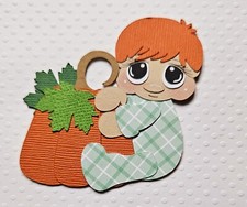 Pumpkin Baby Boy Red Hair. Scrapbook, Card Making Paper Piecing