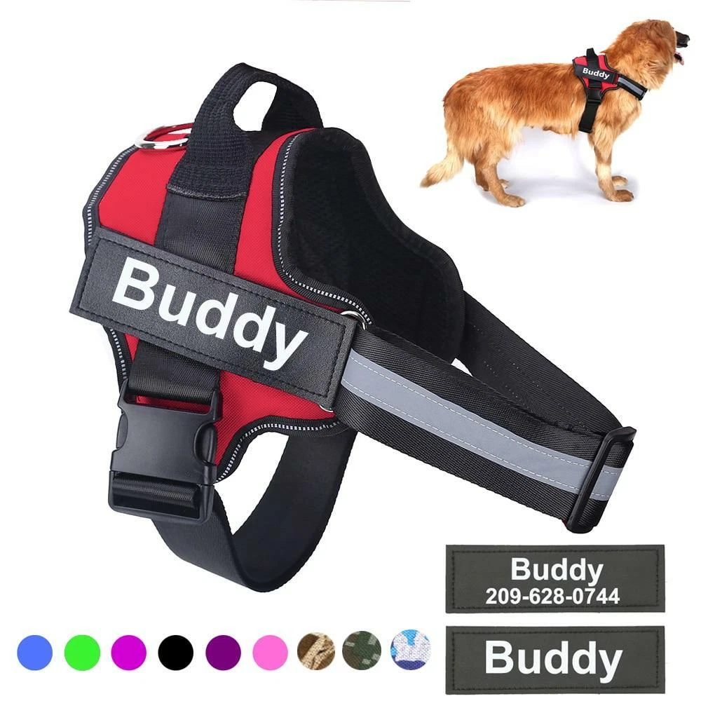 Personalized Dog Harness NO PULL Reflective Breathable Adjustable Pet Vest  NEW | eBay