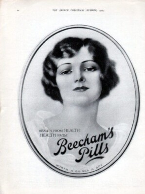 1925 BEECHAM PILL LAXATIVE HEALTH BEAUTY BRITISH MEDICAL DIGESTION AD 7221 