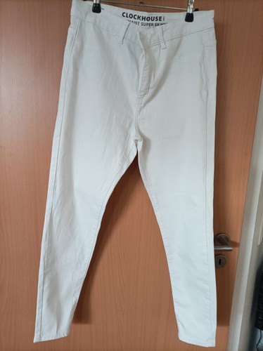 Jeans Hosen Damen Gr. 42 in weiß von Clock House High waist super skinny
