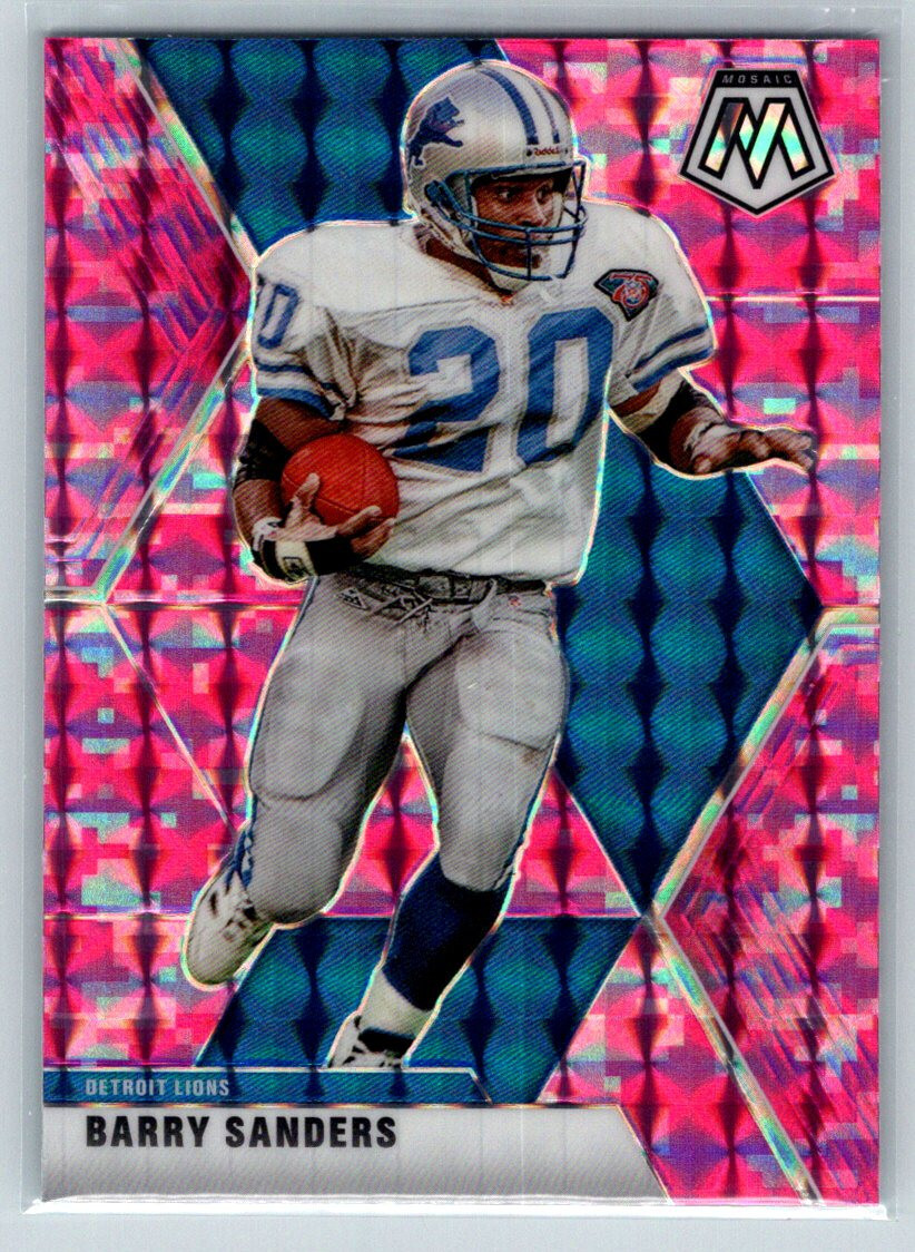 2020 Panini Mosaic Pink Camo #76 Barry Sanders Detroit Lions