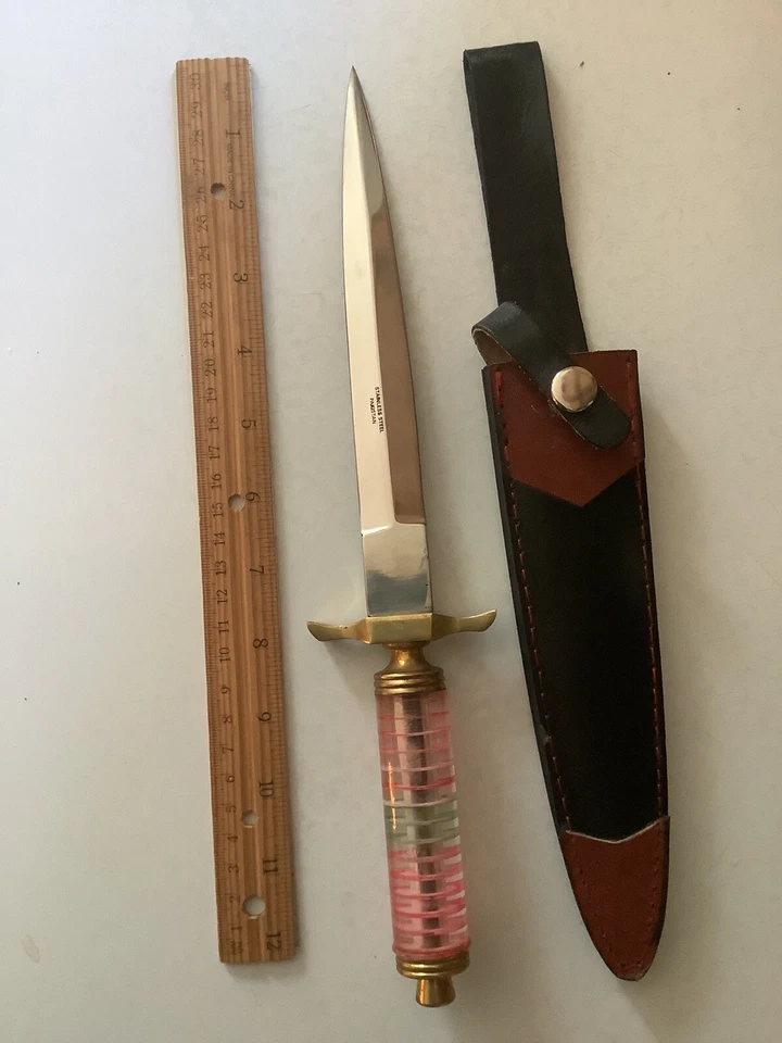 Dagger from Pakistan with leather sheath Stainless Steel Blade - Image 3 of 4