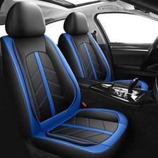 Luxury Black Blue PU Leather Front Car Seat Covers HONDA CIVIC CR-V JAZZ FR-V