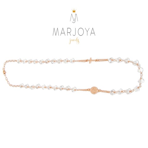 Rosario in argento 925 dorato,rosè,collana girocollo,swarovski colorati 6 mm - Imagen 9 de 113