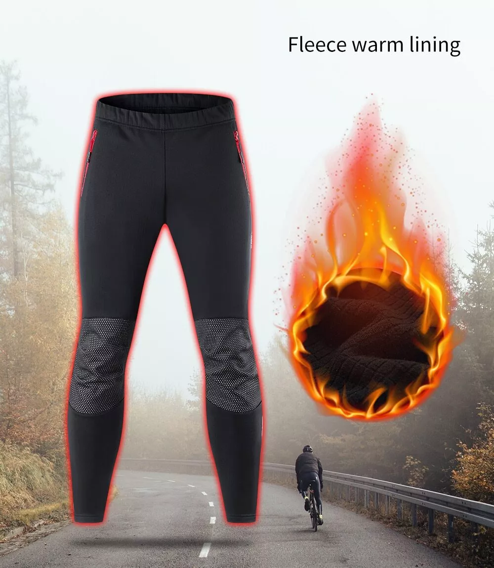 Winter Cycling Pants Warm Windproof Riding Bicycle MTB Road Running Hiking