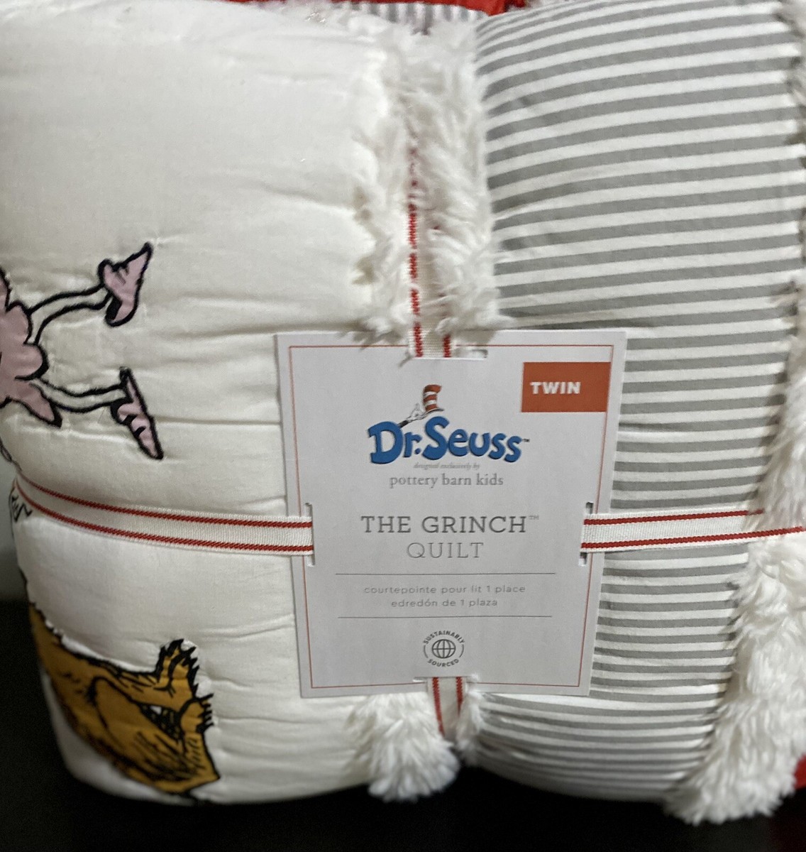 Pottery Barn Kids Teen Dr. Seuss Grinch Christmas FULL QUEEN quilt