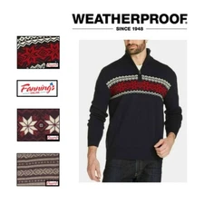 Weatherproof Vintage Men Long-Sleeve Mock-Neck Quarter-Zip Sweater H34