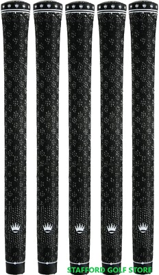 Royal Link Tech Full Cord Golf Grips Standard Non-Slip .60'' Round Black Set of 5