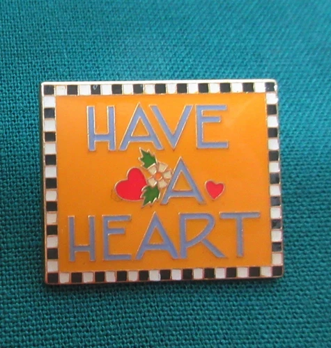 Mary Engelbreit Signed Enamel Have A Heart Tac Pin Brooch