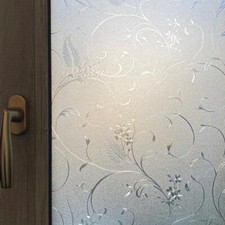 Matte Window Sticker Frosted Privacy Stained Glass Window Floral Film Decals