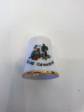 Porzellan Fingerhut mit Goldrand Islas Canarias 28mm