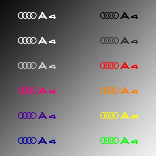4x Audi A4 Rings Door Handle Decal Sticker 2.0T Premium Titanium Premium Foto 2 de 3