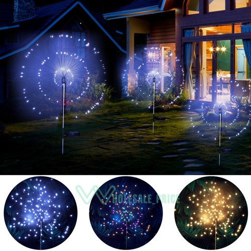 150 LED Solar Fire Flower Lights Outdoor Waterproof Path Lawn Garden Decor Lamp - Picture 2 of 58