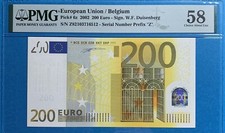 PMG 58 European Union / Belguim 2002 / 200 euros Prefix ( Z ) DUISENBERG.