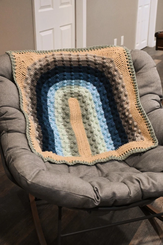 Handmade Rainbow Baby Blanket - Image 3 of 4