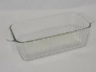 Vintage Pyrex 213-S Clear Ribbed Loaf Pan 1.5 Qt USA - 8-1/2" X 4-1/2" X 2.5"