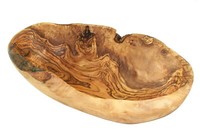 Rustikale Obstschale Olivenholz 25-29 Cm Oval - Handgefertigt, Naturmaterial