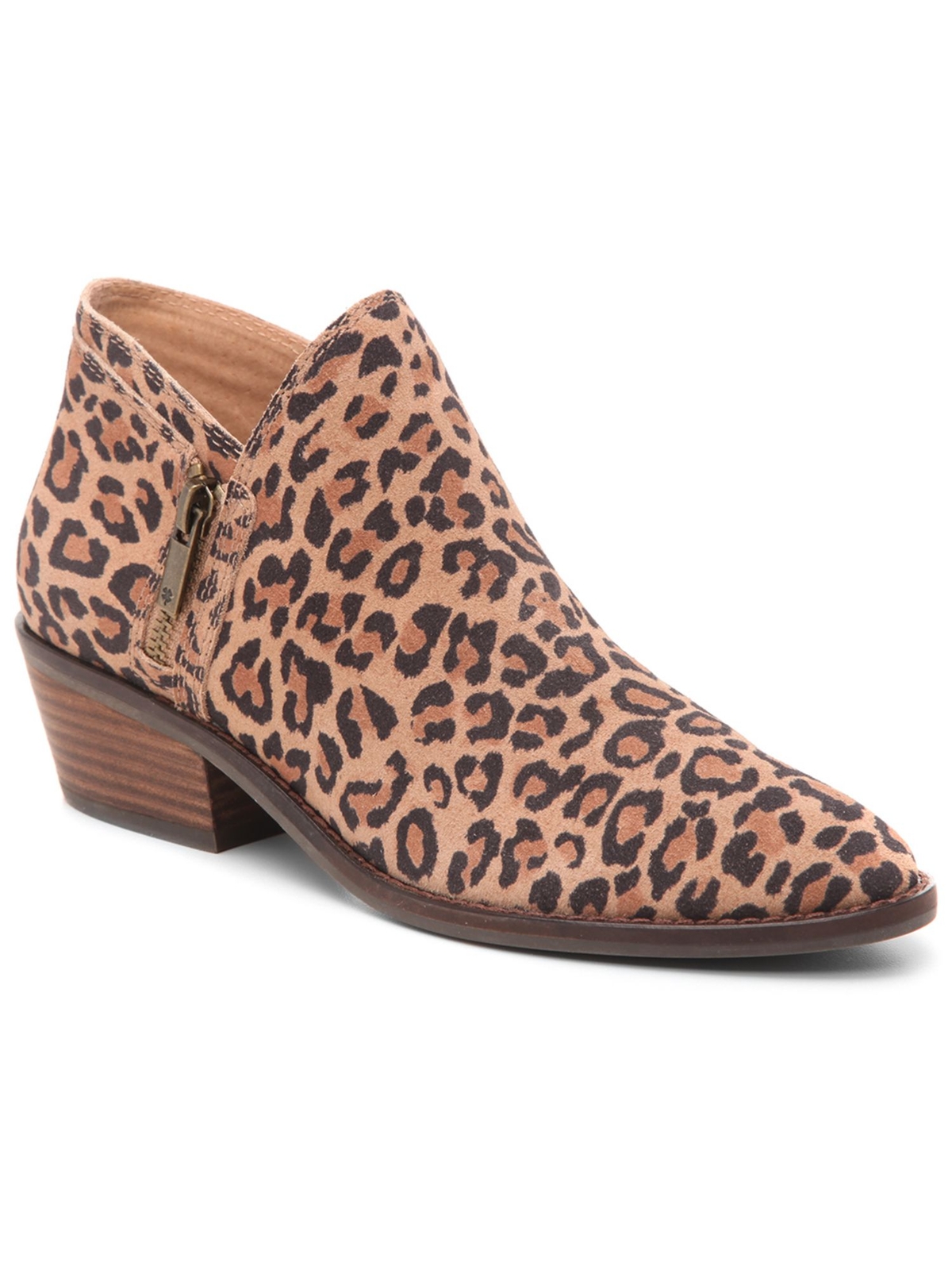 LUCKY BRAND Womens Brown Fhuna Almond Toe Block Heel Leather Booties 6.5 M