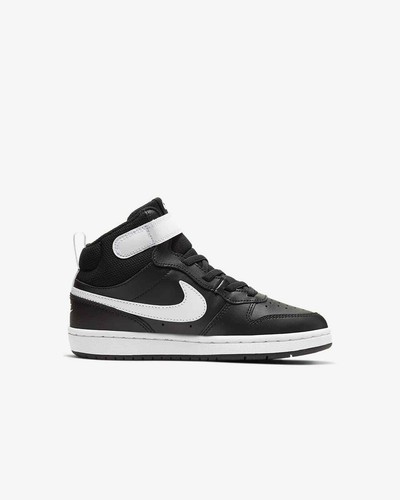 Scarpe bambino Nike Court Borough mid nero bianco basket modello jordan  strappo | eBay